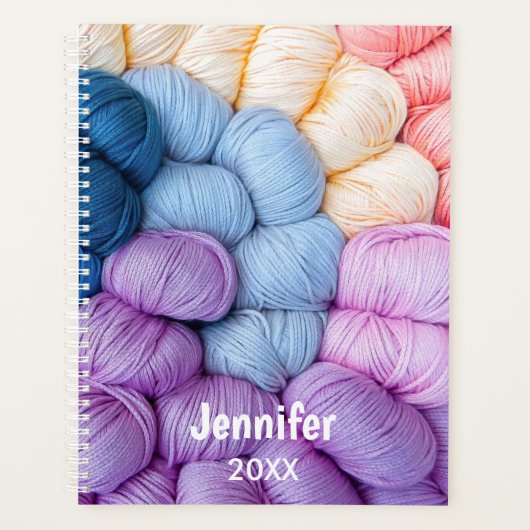 Het breien van Garenballen Kleurrijke Gepersonalis Planner (Voorkant)