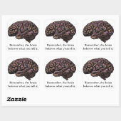 Het brein gelooft wat je zegt vierkante sticker (Vel)