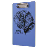 Het brein is gek op je donkerblauwe klembord. klembord (Links)