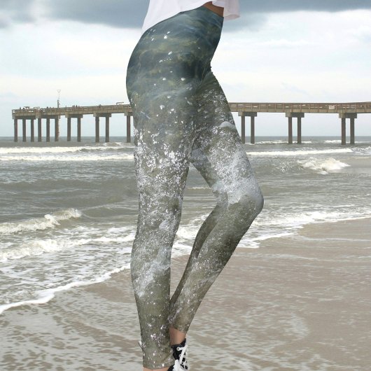 Het breken Surf Splashing Ocean Wave Leggings