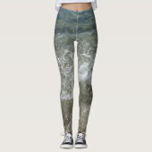 Het breken Surf Splashing Ocean Wave Leggings (Voorkant)