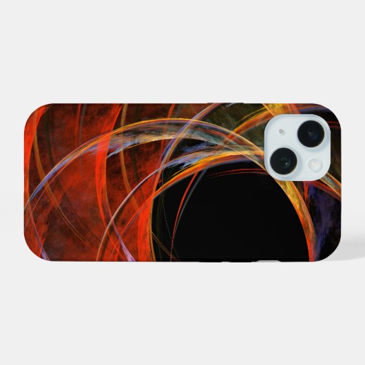 Het breken van de Abstracte Kunst van de Cirkel iPhone 15 Case (Achterkant horizontaal)