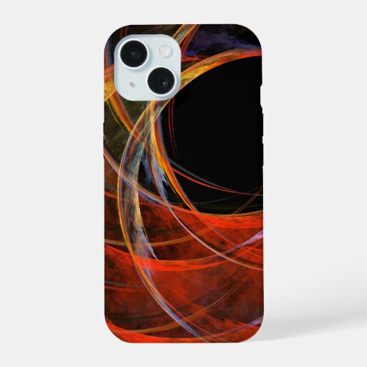 Het breken van de Abstracte Kunst van de Cirkel iPhone 15 Case (Achterkant)