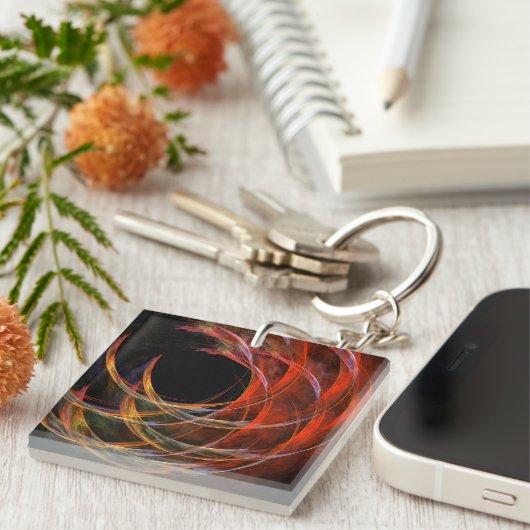 Het breken van de Abstracte Kunst van de Cirkel Sleutelhanger (Voorkant Rechts)