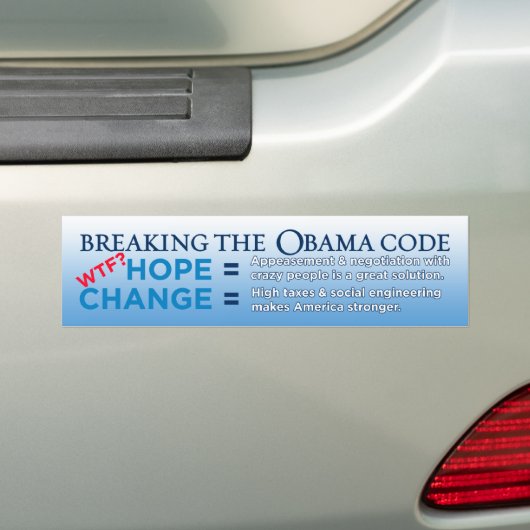 Het breken van de Bumpersticker van de Code Obama (Op auto)