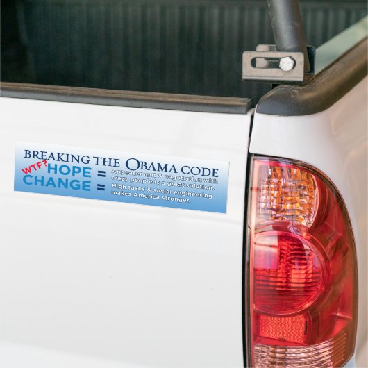 Het breken van de Bumpersticker van de Code Obama (Op Truck)