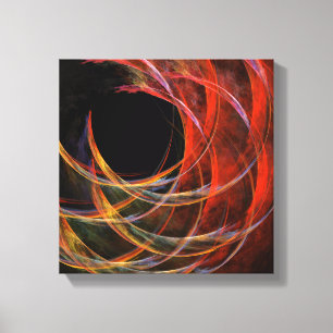 Het breken van de Cirkel Abstract Zwart en Wit Canvas Afdruk