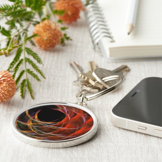 Het breken van de Cirkel Abstracte Kunst Klein Sleutelhanger (Zijkant)