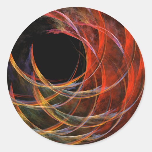 Het breken van de Cirkel Abstracte Kunst Ronde Sti Sticker (Voorkant)
