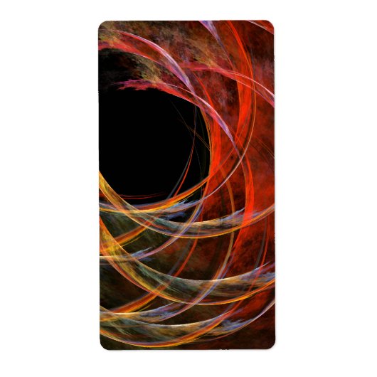 Het breken van de Cirkel Abstracte Kunstfractal Etiket (Voorkant)