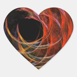 Het breken van de Cirkel Abstracte Kunstkruis stic Hart Sticker