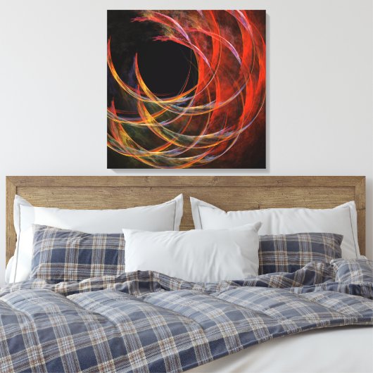 Het breken van de Cirkel Abstracte Wrapped Druk va Canvas Afdruk (Insitu (Slaapkamer))