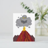 Het breken van de vulkaan met zwarte wolk briefkaart (Staand voorkant)