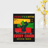 Het breken van elke keten sinds 1865 Juneteenth Fr Kaart (Gele Bloem)