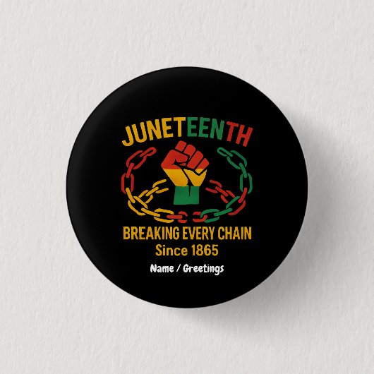 Het breken van elke keten sinds 1865 Juneteenth Fr Ronde Button 3,2 Cm (Voorkant)