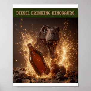 Het breken van flessen bier poster