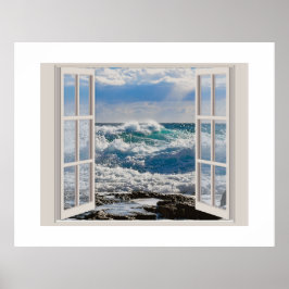 Het breken van golven door het Venster Poster