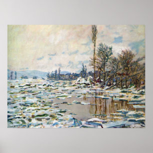 Het Breken van het Ijs door Claude Monet Poster