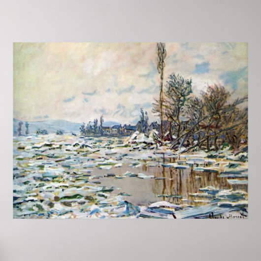Het Breken van het Ijs door Claude Monet Poster (Voorkant)