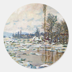 Het Breken van het Ijs door Claude Monet Ronde Sticker
