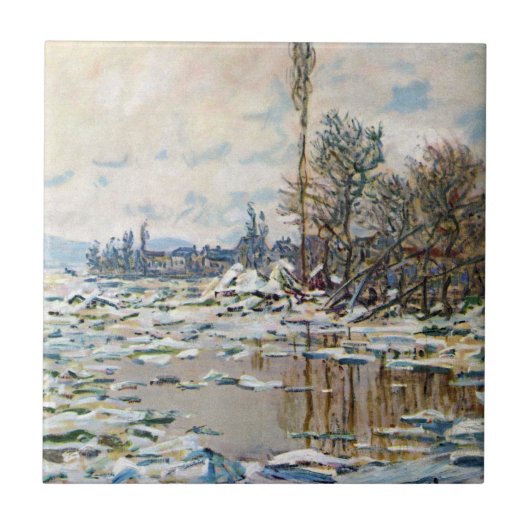 Het Breken van het Ijs door Claude Monet Tegeltje (Voorkant)