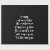 het breken van iemand vertrouwen is als het verkna cadeaupapier (Vlak)