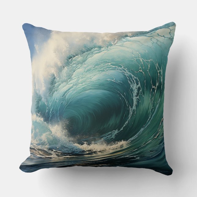 Het breken van Surf het schilderen Kussen (Voorkant)