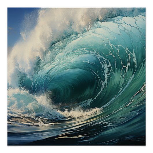 Het breken van Surf het schilderen Perfect Poster (Voorkant)