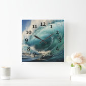 Het breken van Surf het schilderen Vierkante Klok (Huis)