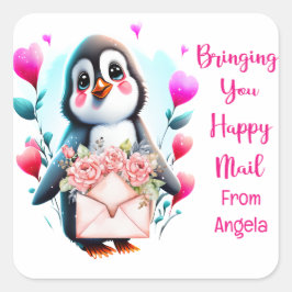 Het brengen van u Happy Mail gepersonaliseerde Sti Vierkante Sticker