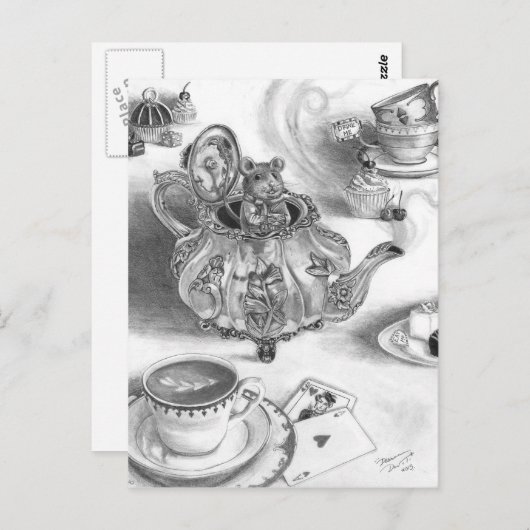 Het Briefkaart Alice van de slaapmuis in het (Voorkant / Achterkant)