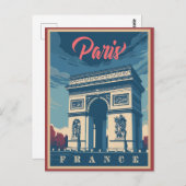 Het  Briefkaart Arc de Triomphe (Voorkant / Achterkant)