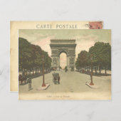 Het briefkaart Arc de Triomphe de l'Étoile. (Voorkant / Achterkant)