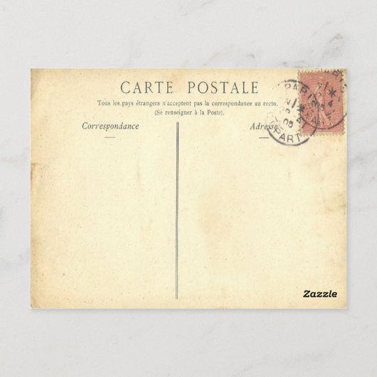 Het  briefkaart Arc de Triomphe de l'Étoile. (Achterkant)