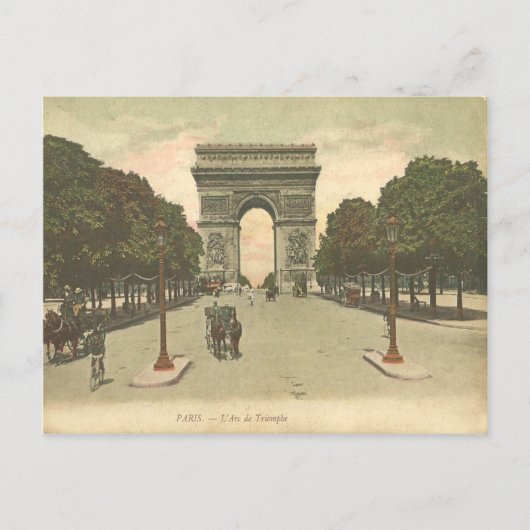 Het briefkaart Arc de Triomphe de l'Étoile. (Voorkant)