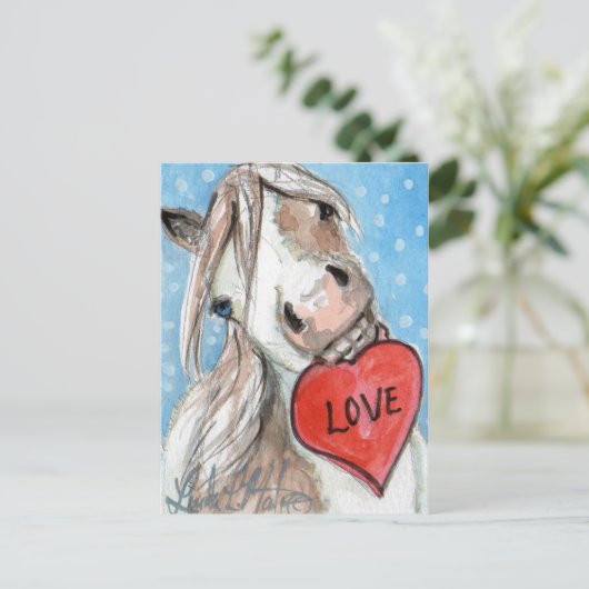 Het Briefkaart Blauwe Eyed Pinto van het Pony van (Staand voorkant)