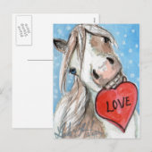 Het Briefkaart Blauwe Eyed Pinto van het Pony van (Voorkant / Achterkant)