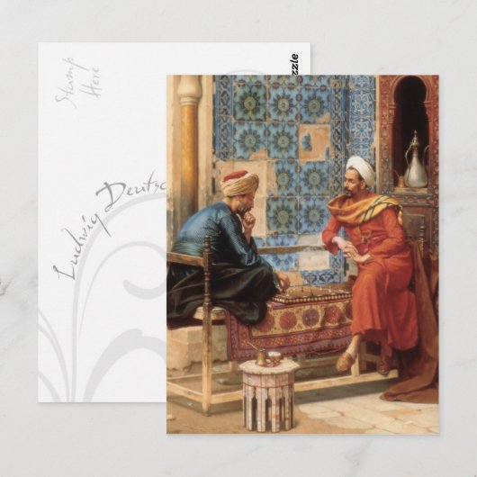 Het briefkaart Chess Game (Voorkant / Achterkant)