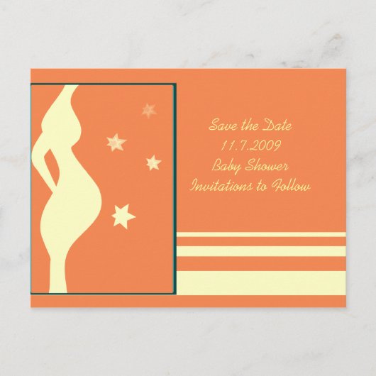Het Briefkaart Date Baby shower opslaan (Voorkant)