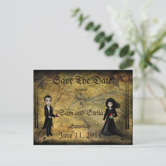Het Briefkaart Date Gothic opslaan (Staand voorkant)