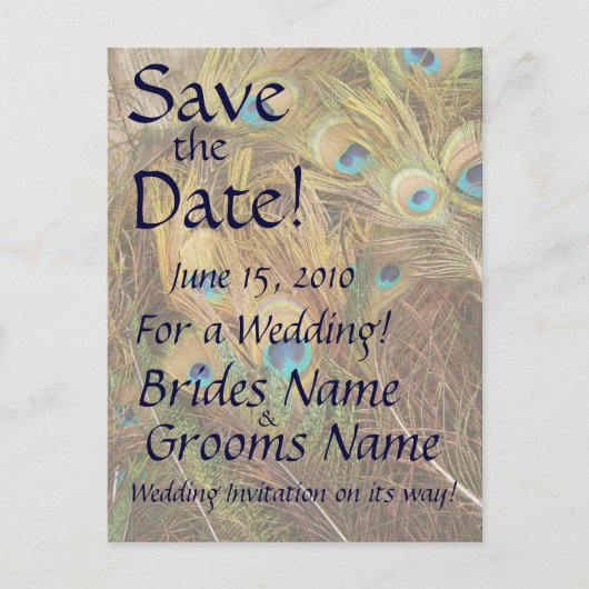 Het Briefkaart Date Peacock opslaan (Voorkant)