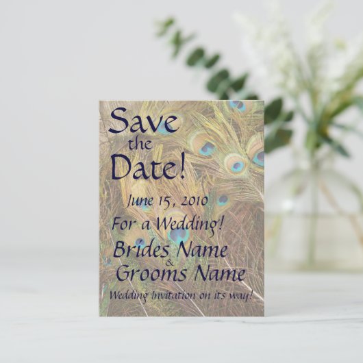 Het Briefkaart Date Peacock opslaan (Staand voorkant)