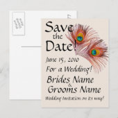 Het Briefkaart Date Peacock opslaan (Voorkant / Achterkant)