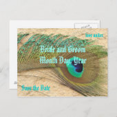 Het Briefkaart Date Peacock Theme opslaan (Voorkant / Achterkant)