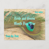Het Briefkaart Date Peacock Theme opslaan (Voorkant)