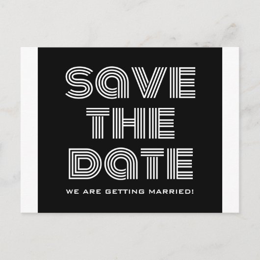 Het Briefkaart Datum opnieuw opslaan, zwart (Voorkant)