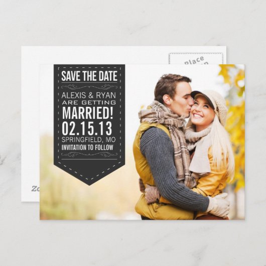 Het Briefkaart Datum opslaan (Voorkant / Achterkant)