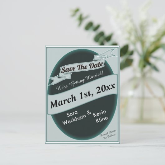 Het Briefkaart Datum opslaan (Staand voorkant)