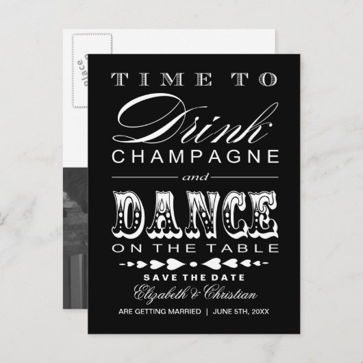 Het Briefkaart Datum opslaan | | Champagne Theater (Voorkant / Achterkant)