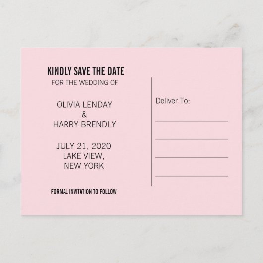 Het Briefkaart Datum opslaan | Faux Foil Gold Hear (Achterkant)